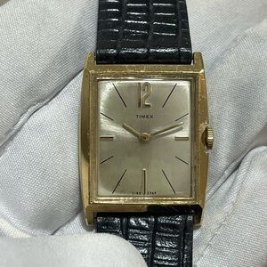 Timex Mechanical Bauhaus Tank Year Gold Tone 1967s 2369 Men’s Swiss Made